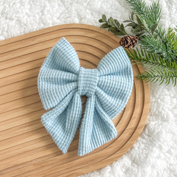 Light Blue Waffle Sailor Bow