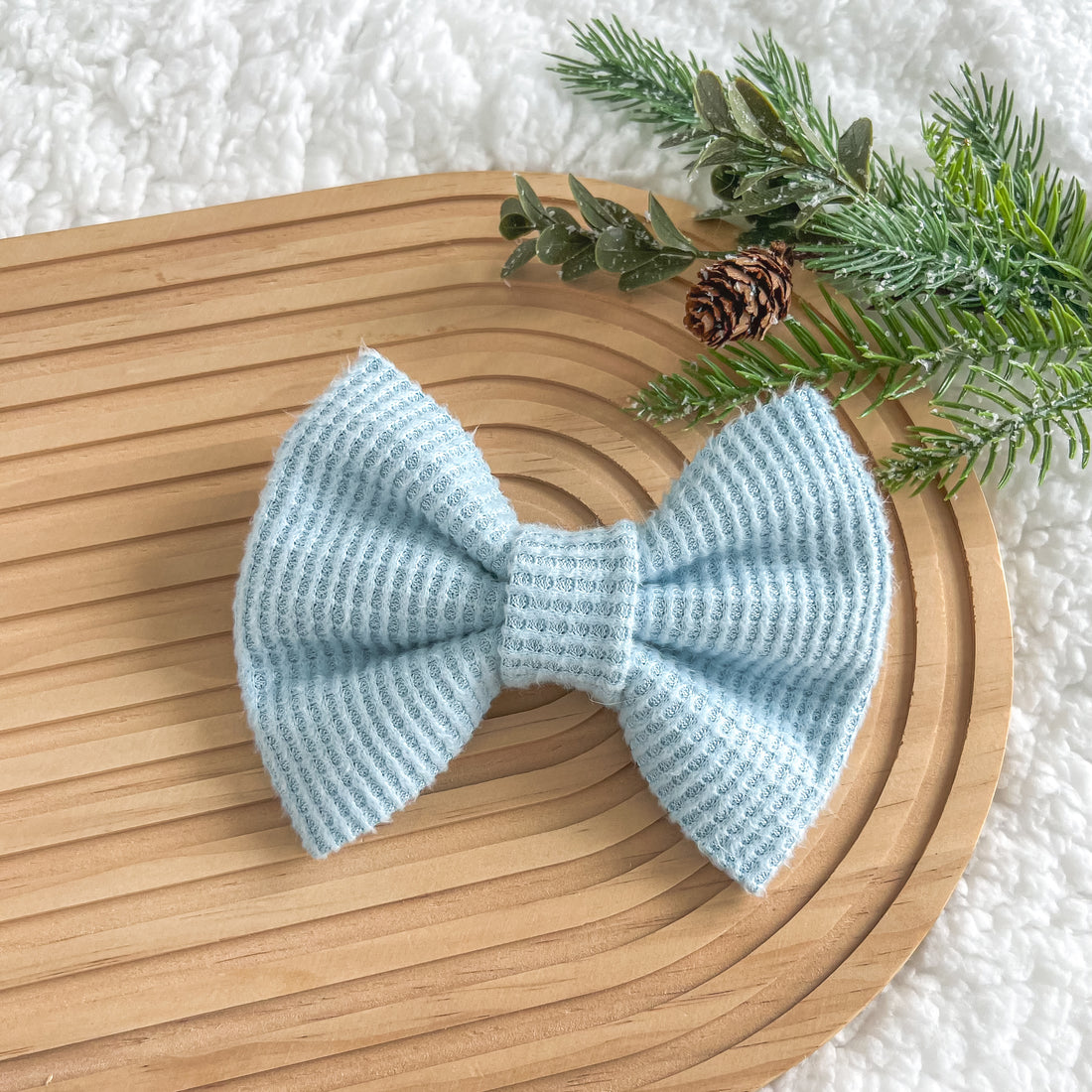 Light Blue Waffle Bow Tie