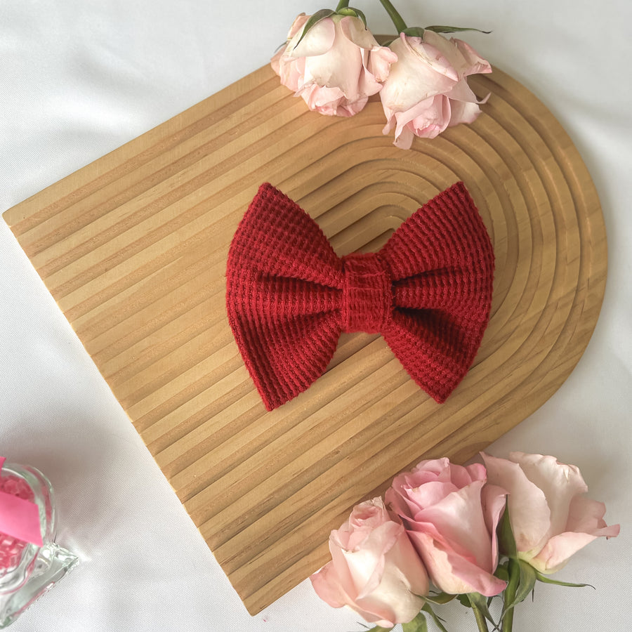 Red Waffle Bow Tie