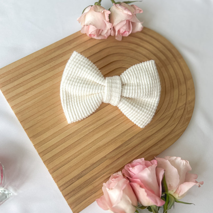 Ivory Waffle Bow Tie