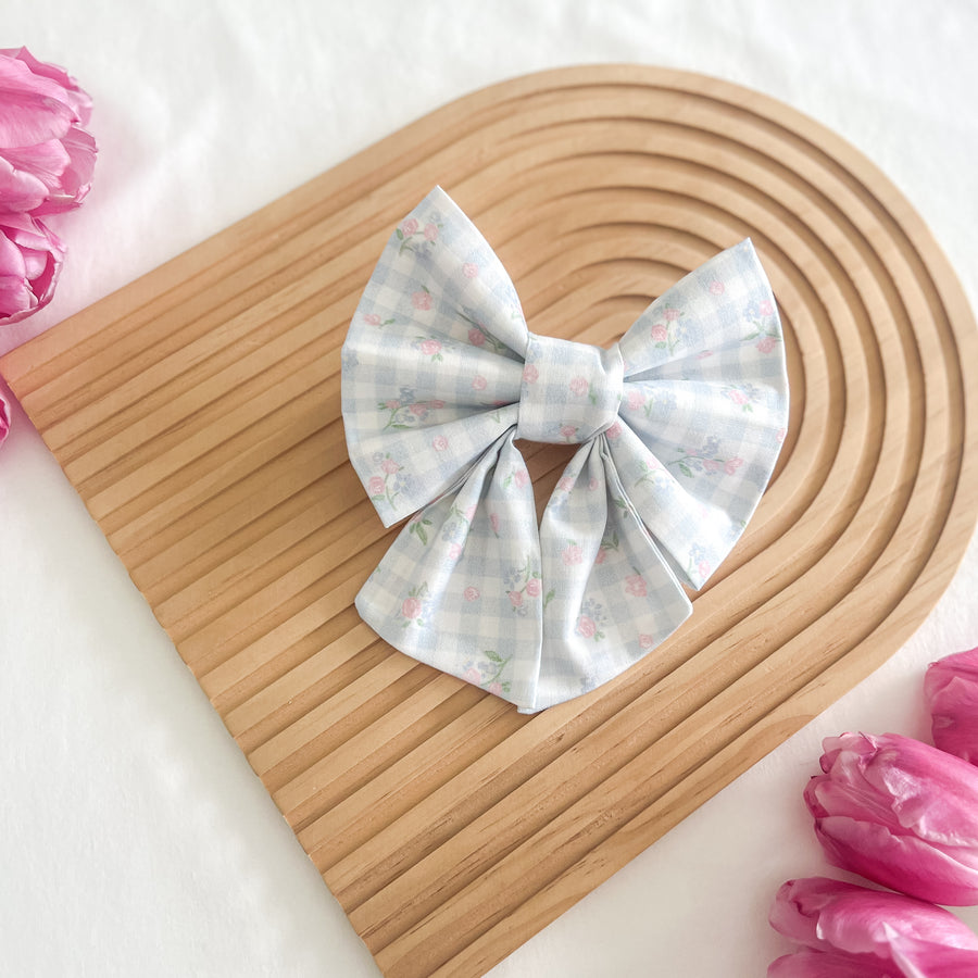 Bluebell Gingham Sailor Bow